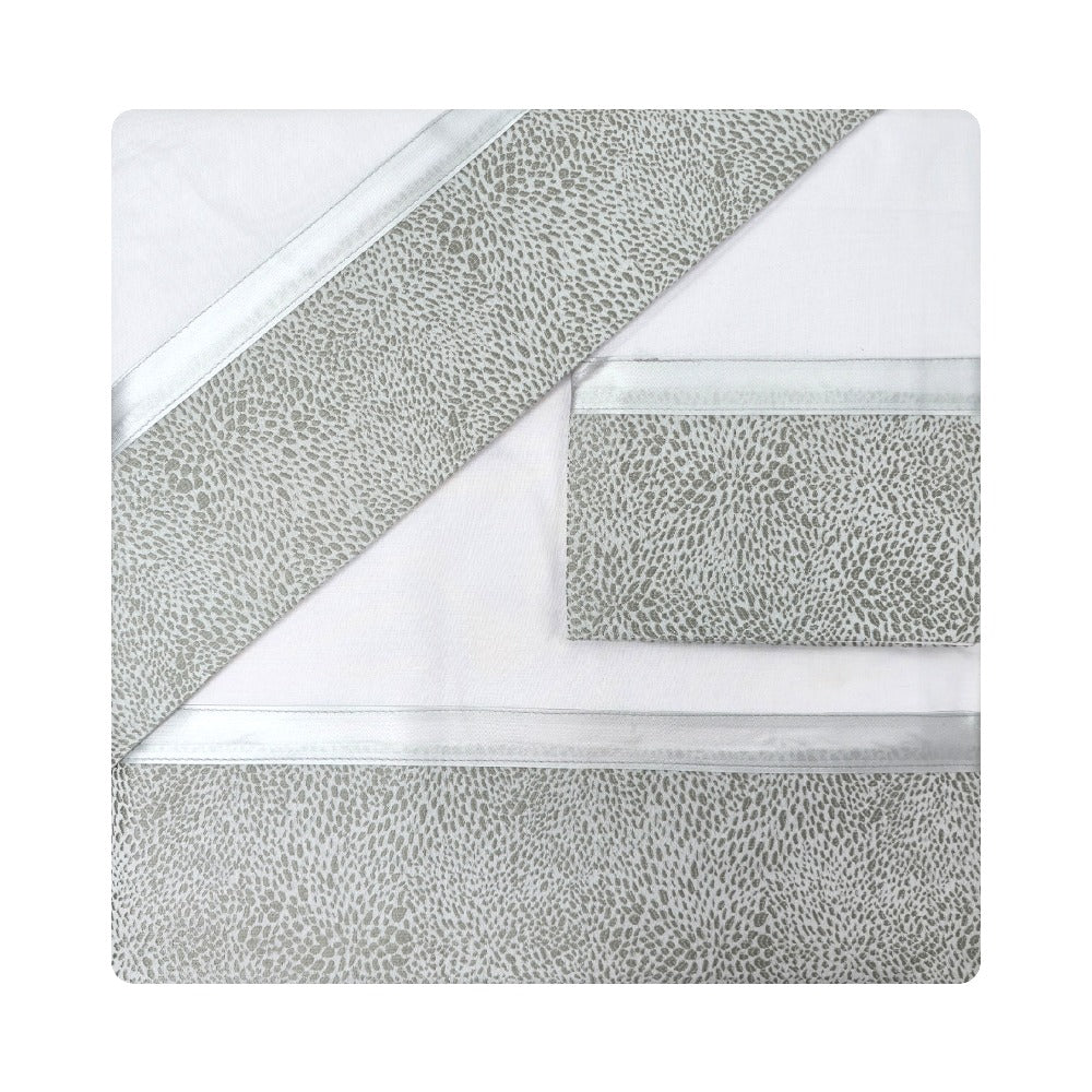Completo Lenzuola in Puro Cotone con Balza - M117 (Bianco)