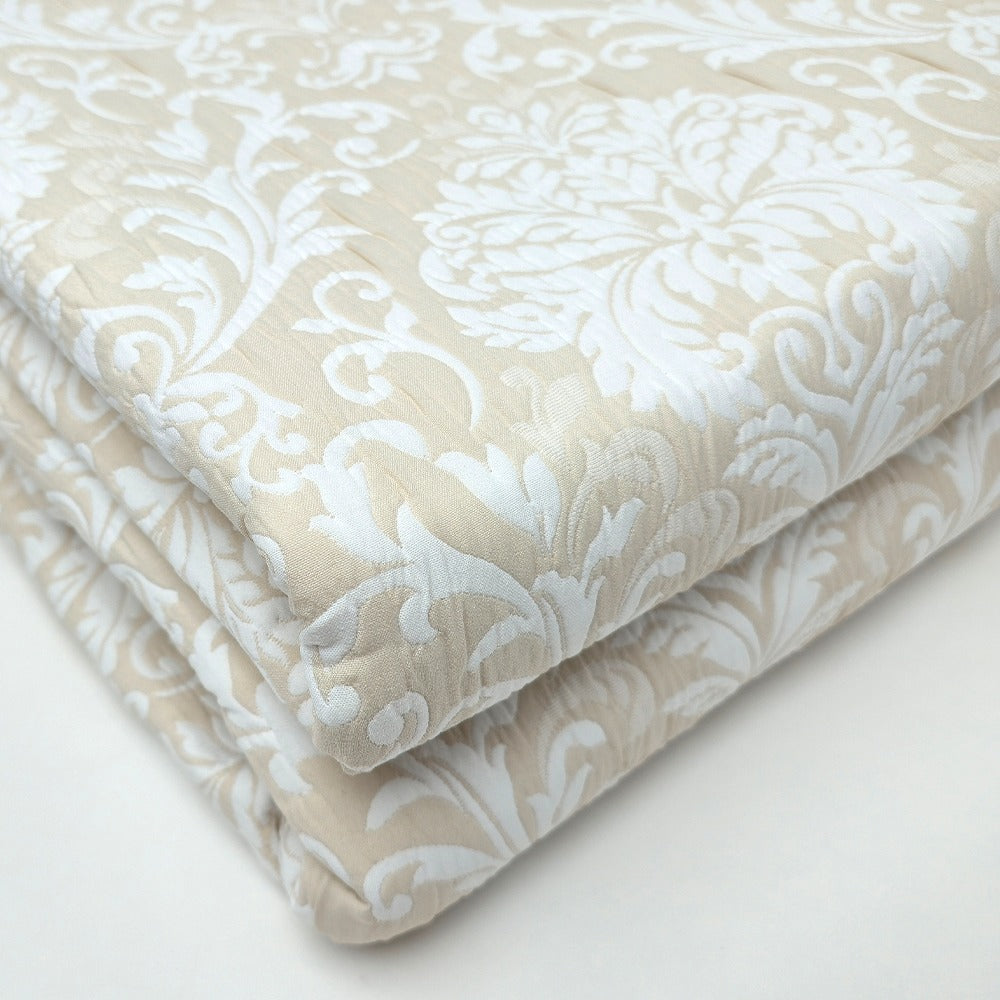 Copriletto jacquard con leggera Imbottitura Double-Face - Palermo (Panna)
