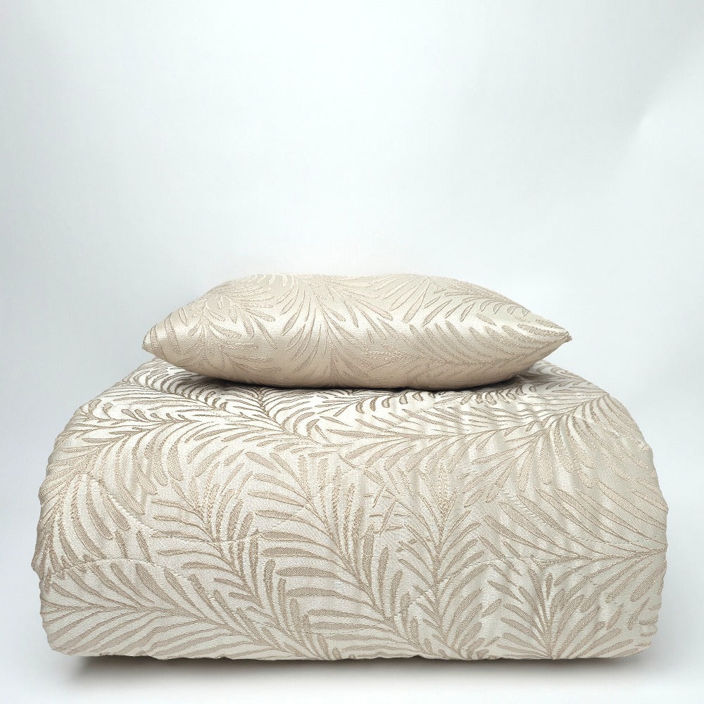 Trapuntino Primaverile in Raso Jacquard - Palm (Beige)