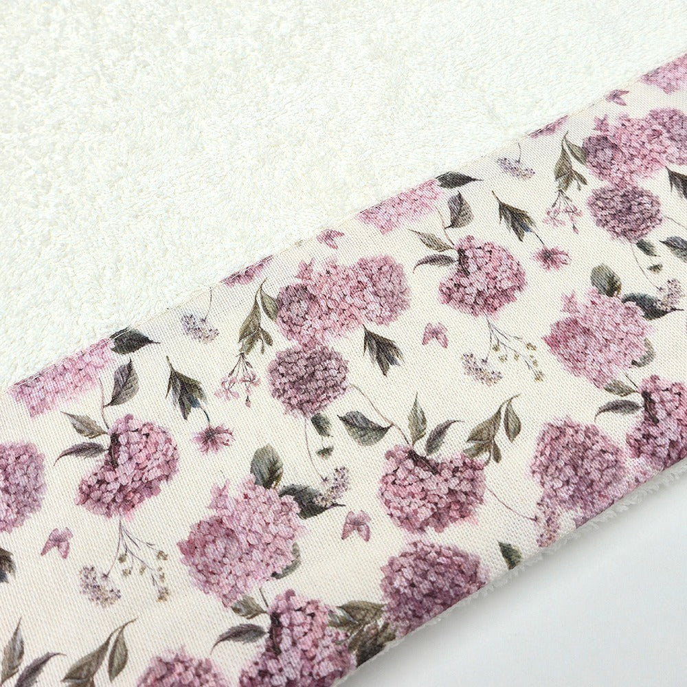 Set Asciugamani 1+1 (Viso + Ospite) con Balza Stampata - Flowers