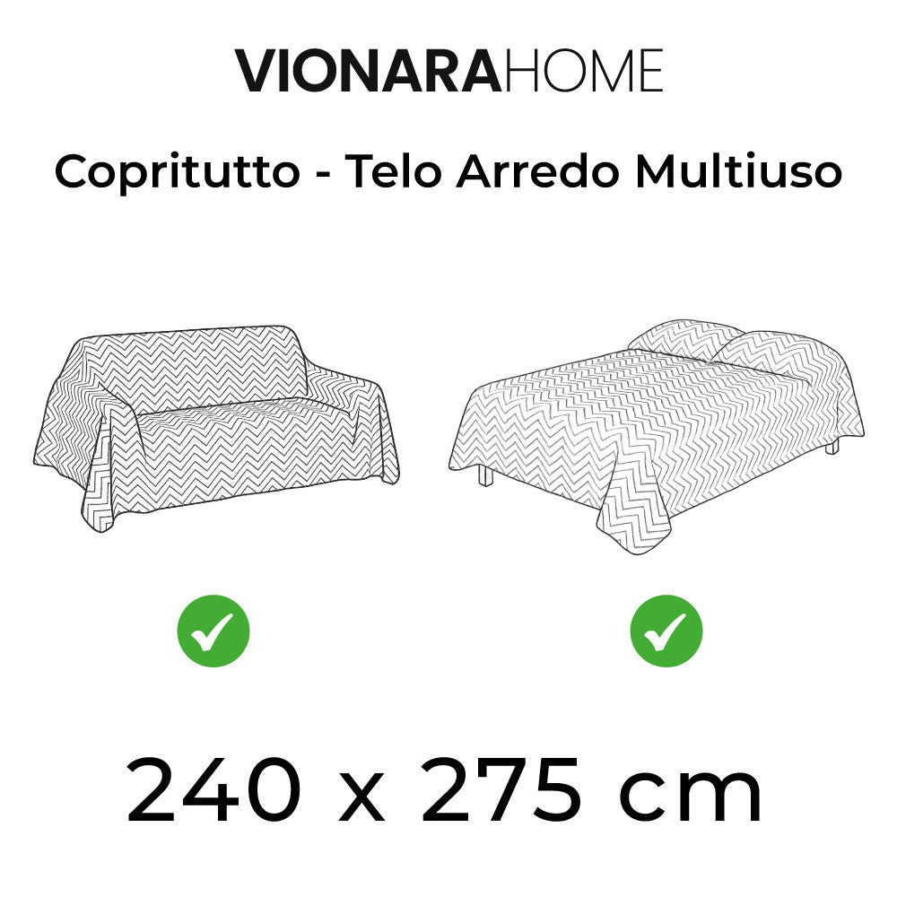 Telo Arredo Copritutto in Cotone 240x275 cm - Roses (Bordeaux)