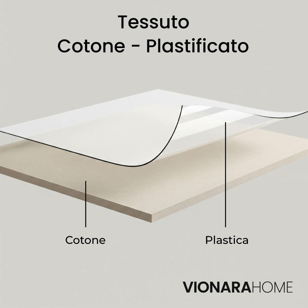 Tovaglia con Volant in Tessuto Cotone Plastificato - Paris (Grigio)