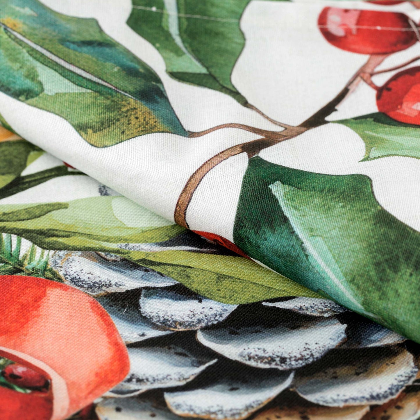 Tovaglia Natalizia in Cotone a Stampa Digitale di Linea Oro - Gifts (Bianco)