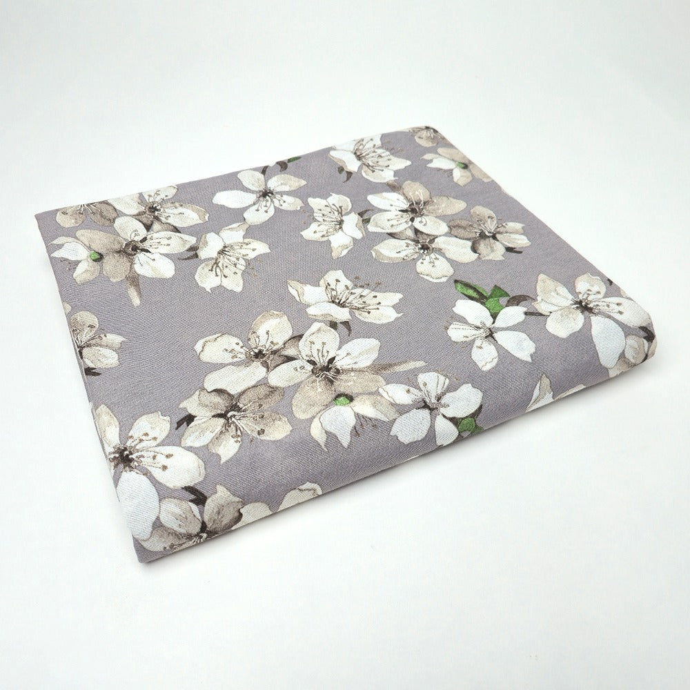 Telo Arredo Copritutto in Cotone 240x275 cm - Flowers (Grigio)