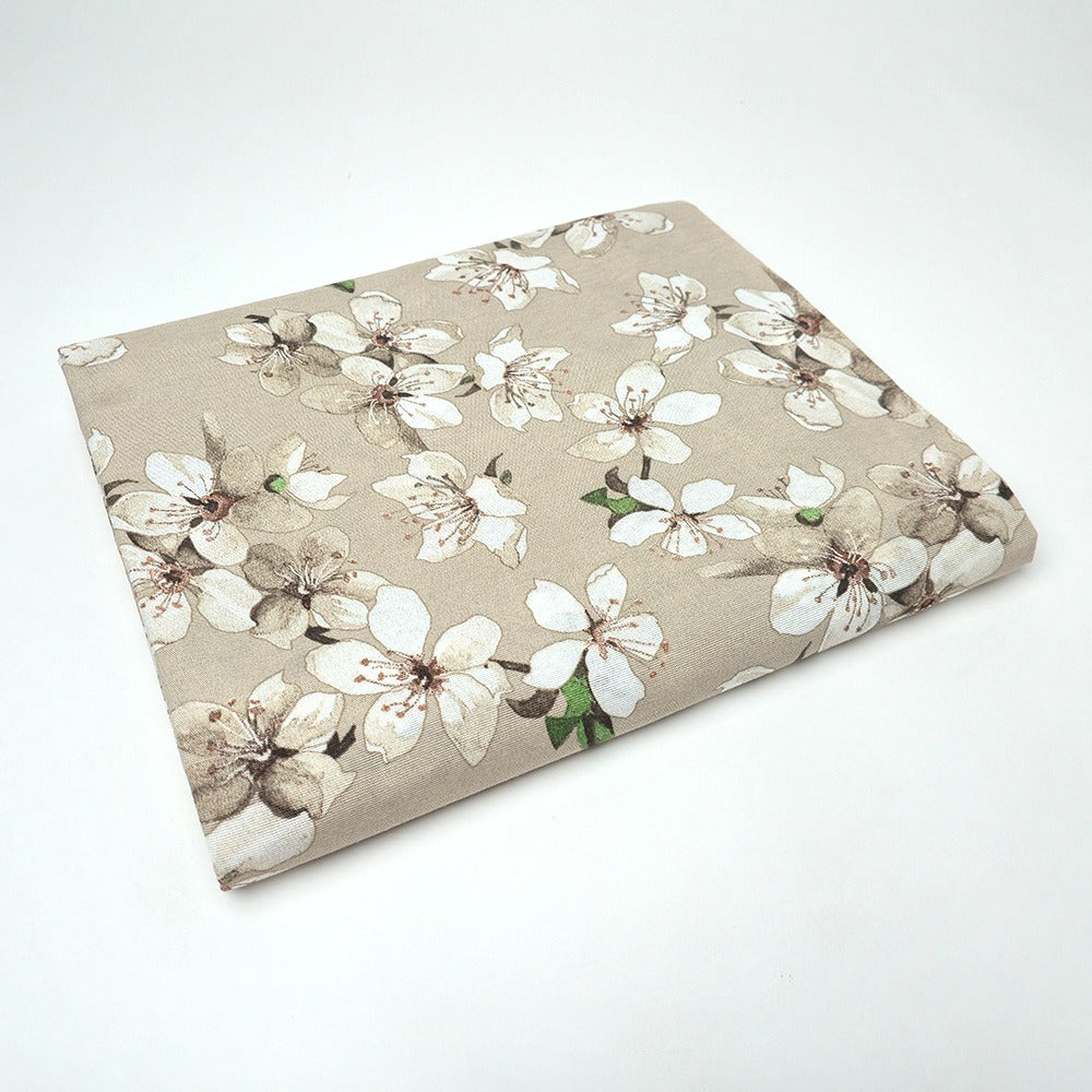 Telo Arredo Copritutto in Cotone 240x275 cm - Flowers (Beige)