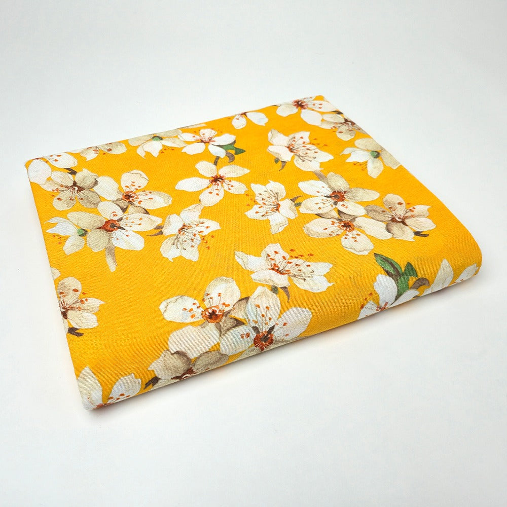 Telo Arredo Copritutto in Cotone 240x275 cm - Flowers (Giallo)