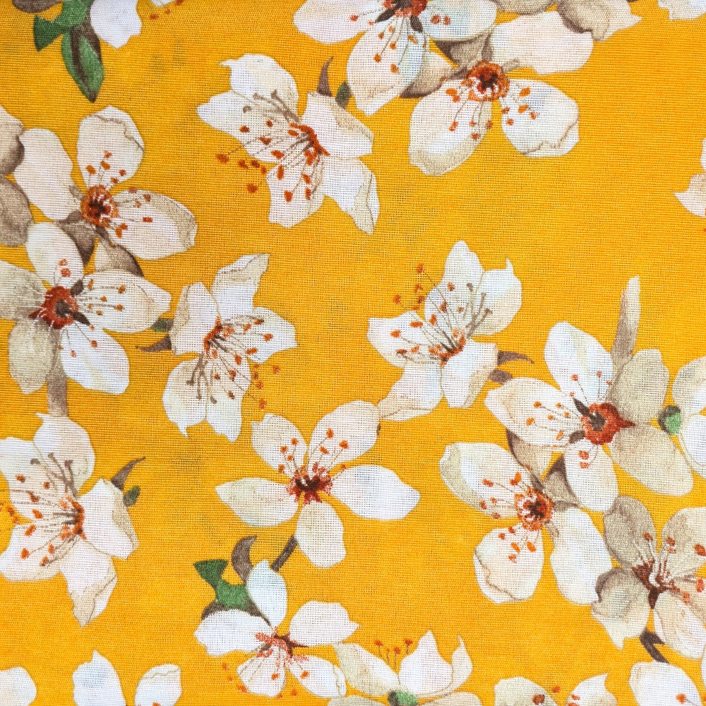 Telo Arredo Copritutto in Cotone 240x275 cm - Flowers (Giallo)