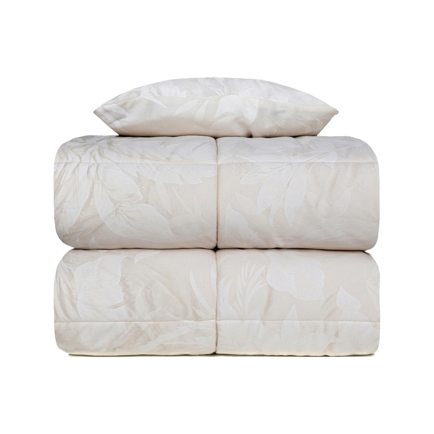 Trapunta Invernale in Velluto Jacquard di Laura Blasi - Kenya (Panna)