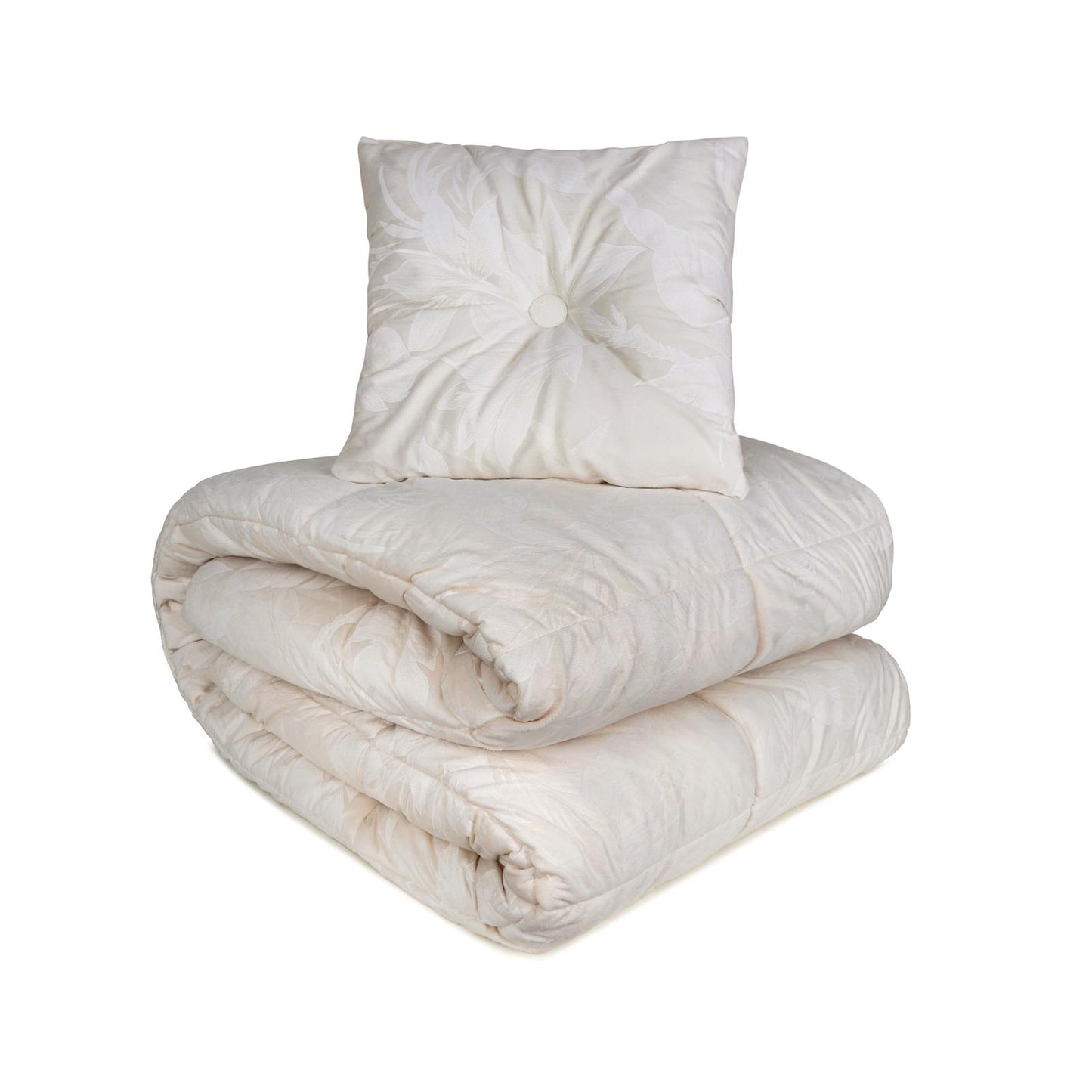 Trapunta Invernale in Velluto Jacquard di Laura Blasi - Kenya (Panna)