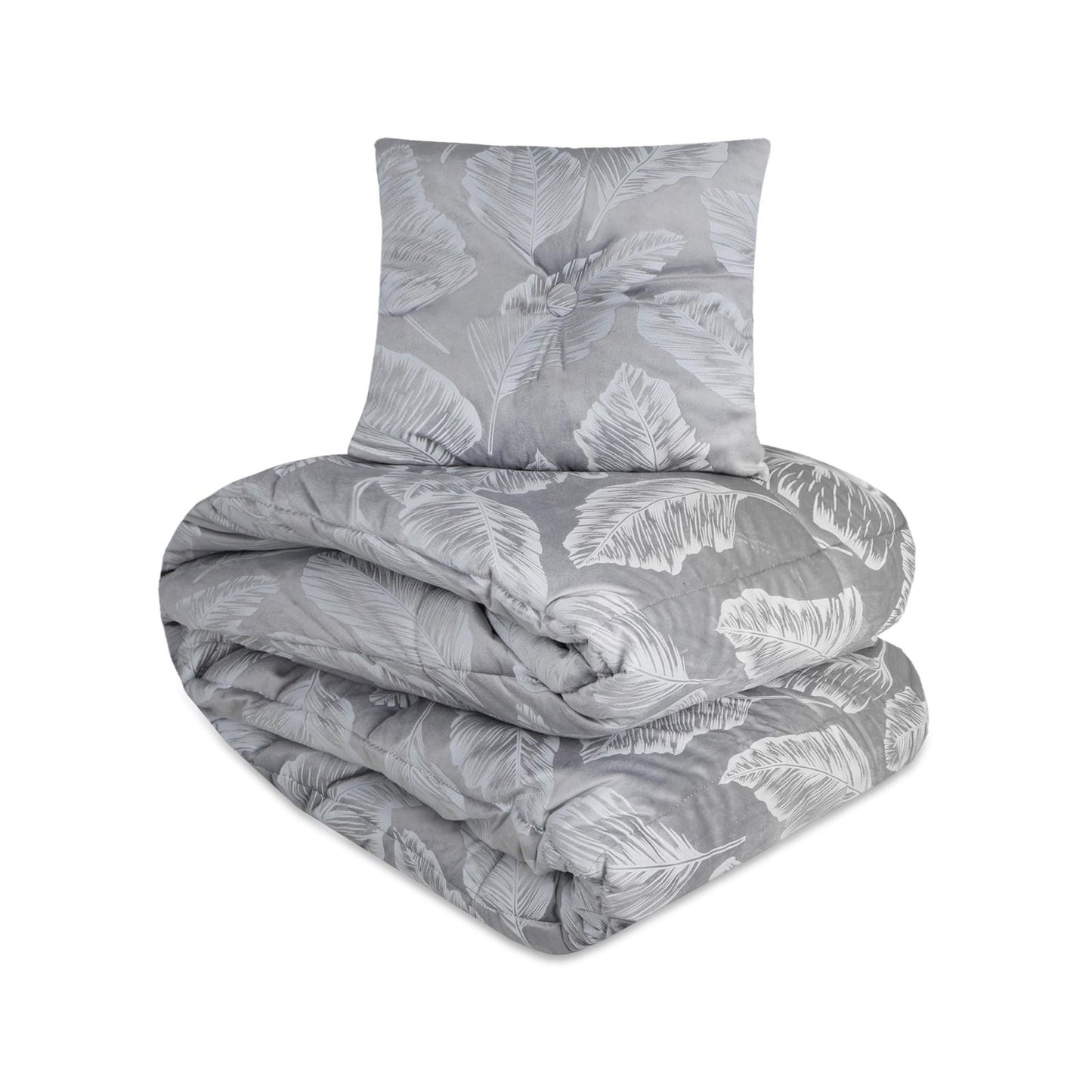 Trapunta Invernale in Velluto Jacquard di Laura Blasi - Gemma (Grigio)