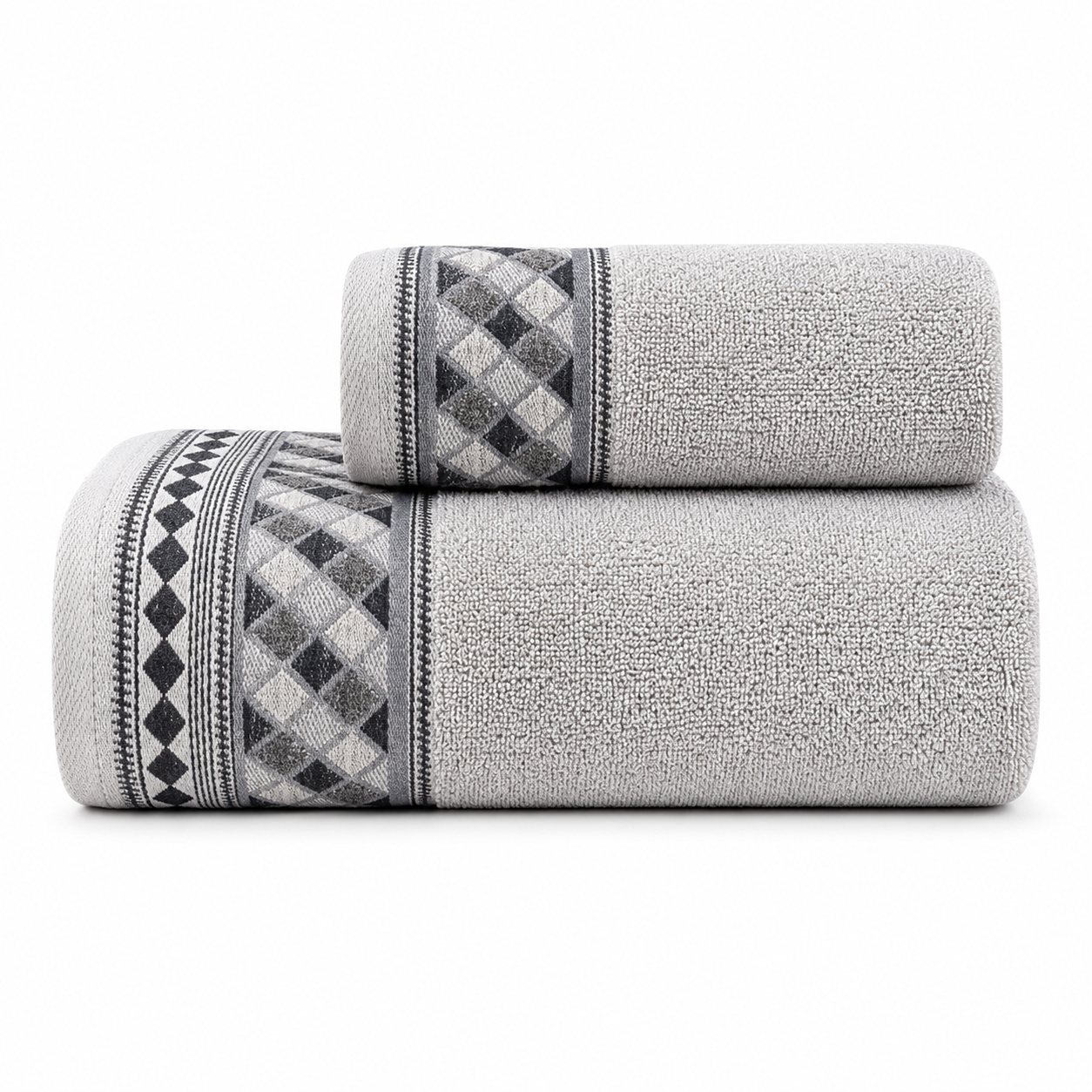 Set Asciugamani 1+1 (viso + ospite) di Pierre Cardin - Oleron (Grigio)