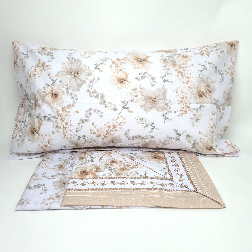 Completo Lenzuola in Cotone Matrimoniale - M160 (Beige)