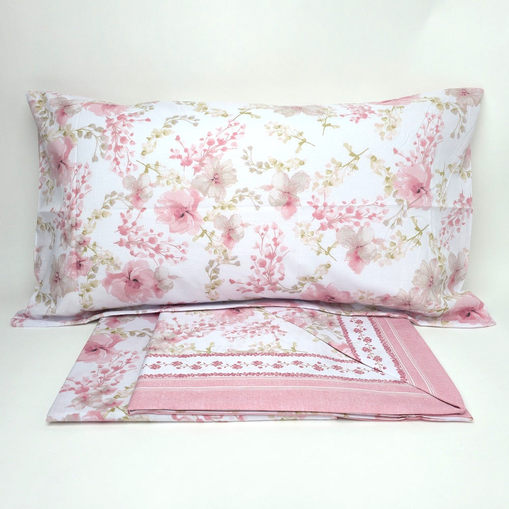 Completo Lenzuola in Cotone Matrimoniale - M160 (Rosa)