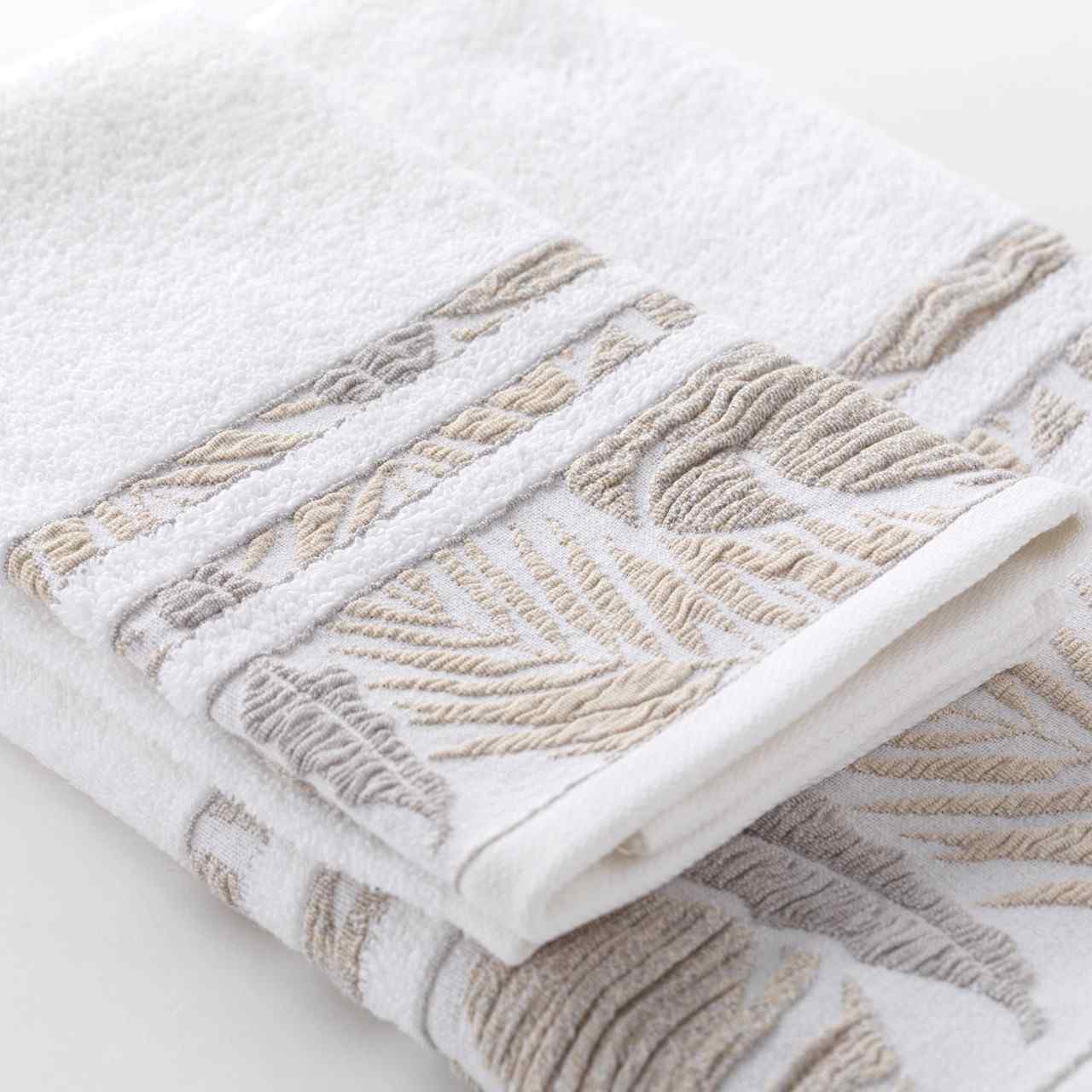 Set Asciugamani 1+1 Malibu di Linea Oro - Bianco