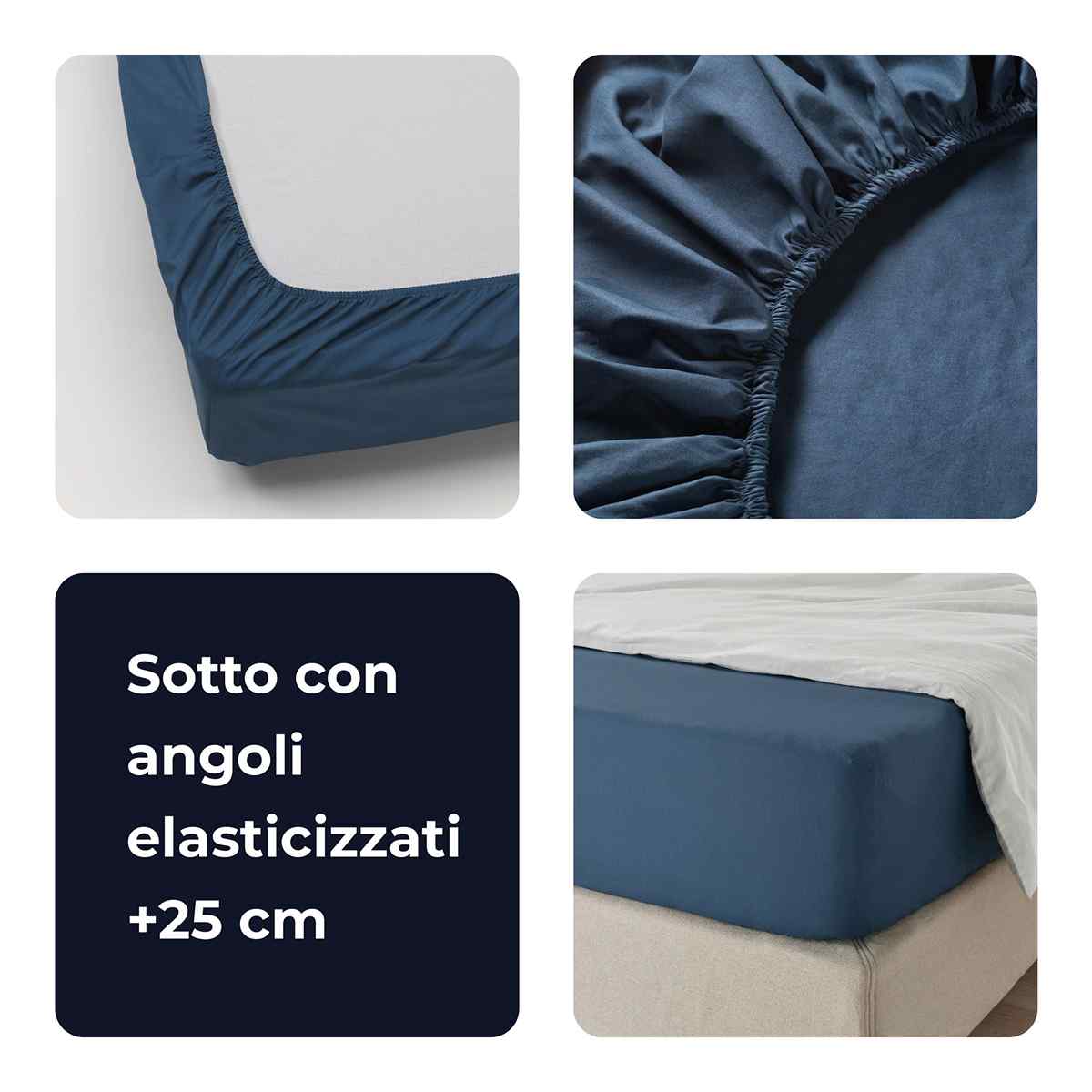 Completo Lenzuola in Puro Cotone Matrimoniale - M148 (Senape)