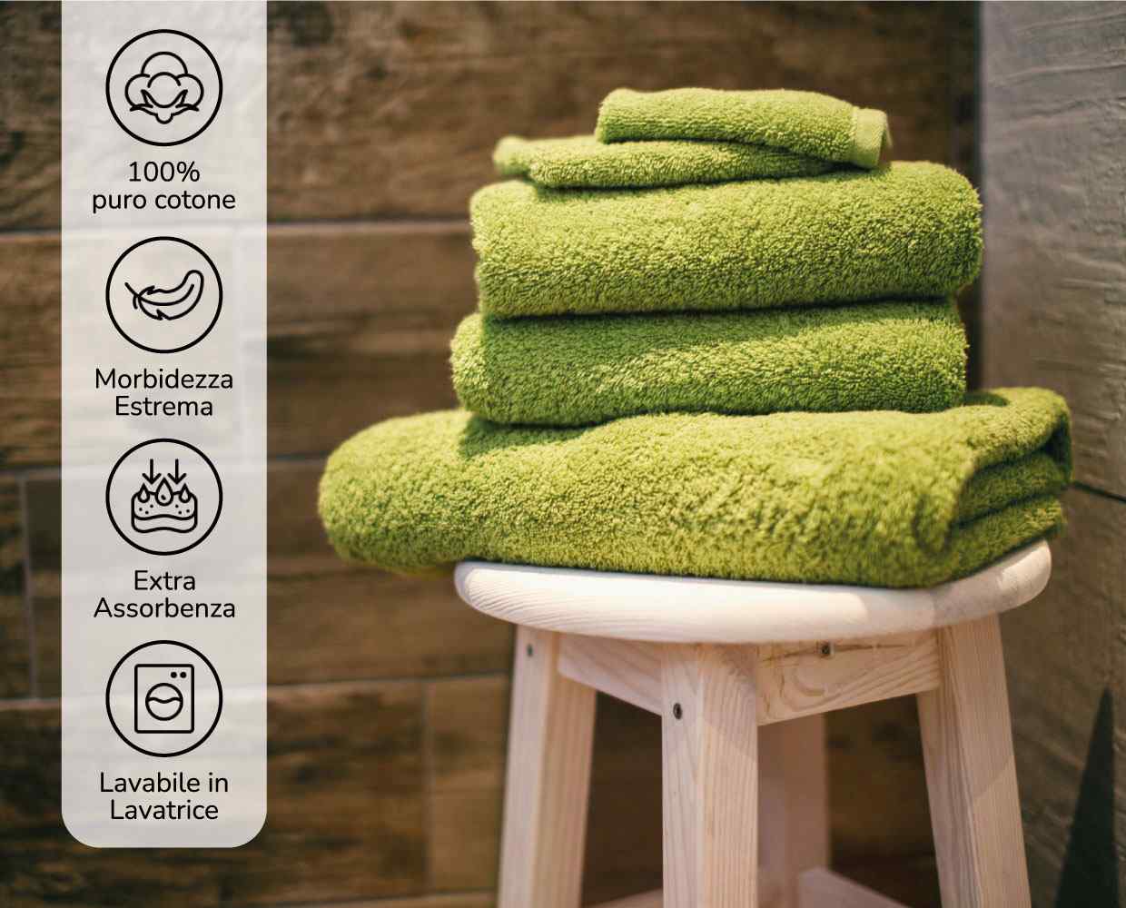 Set Asciugamani 1+1 Waves di Linea Oro - Vari Colori