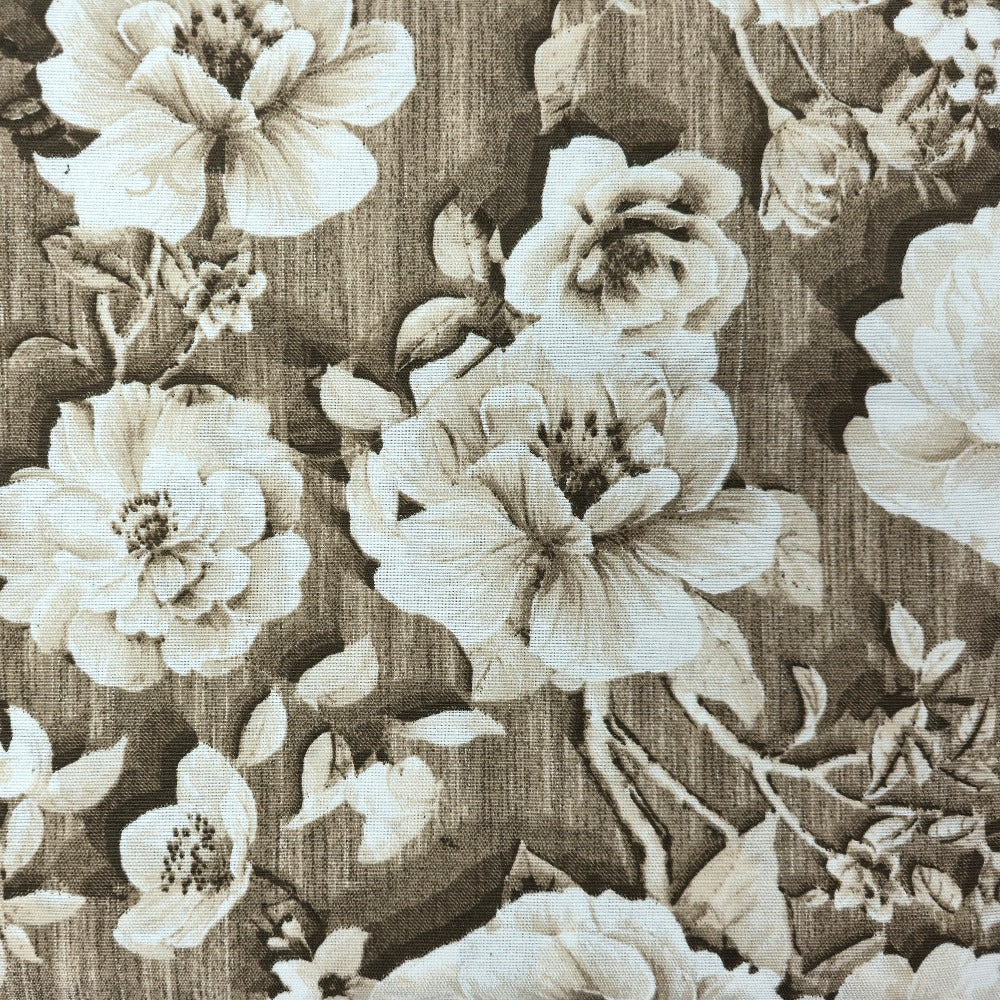 Telo Arredo Copritutto in Cotone 240x275 cm - Roses (Marrone)