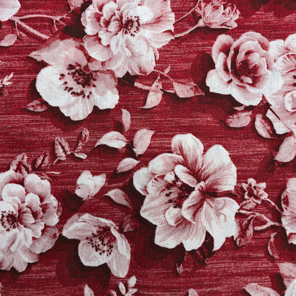 Telo Arredo Copritutto in Cotone 240x275 cm - Roses (Bordeaux)
