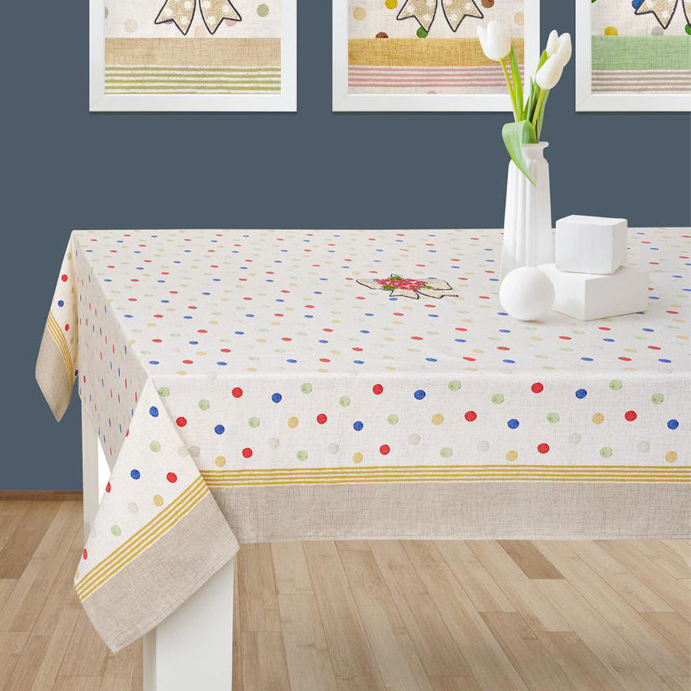 Tovaglia in Cotone con Ricamo di VINGI Ricami - Fiocco (Vari Colori)