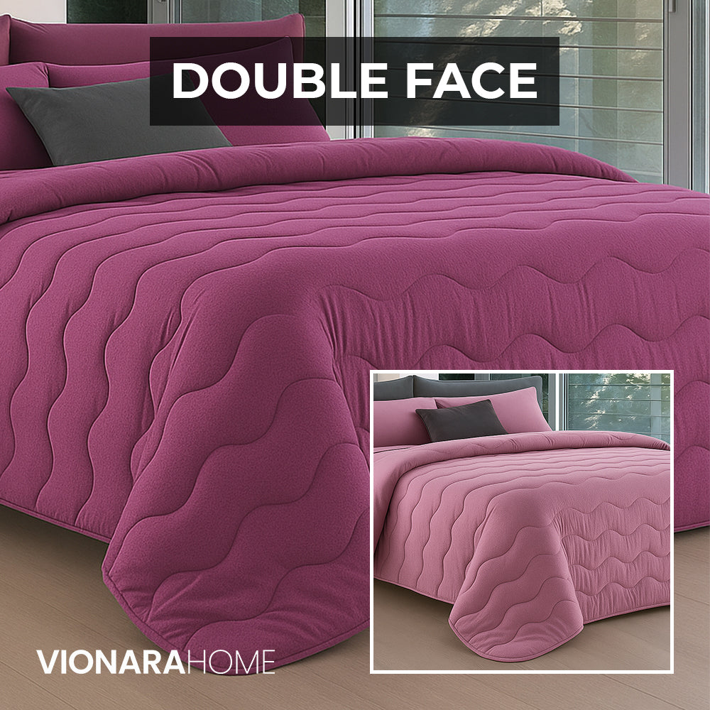 Trapunta Invernale Tinta Unita Double Face in Morbida Microfibra