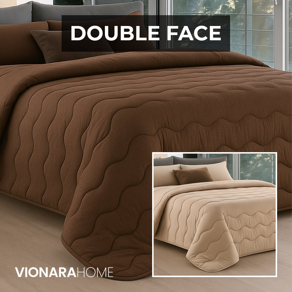 Trapunta Invernale Tinta Unita Double Face in Morbida Microfibra