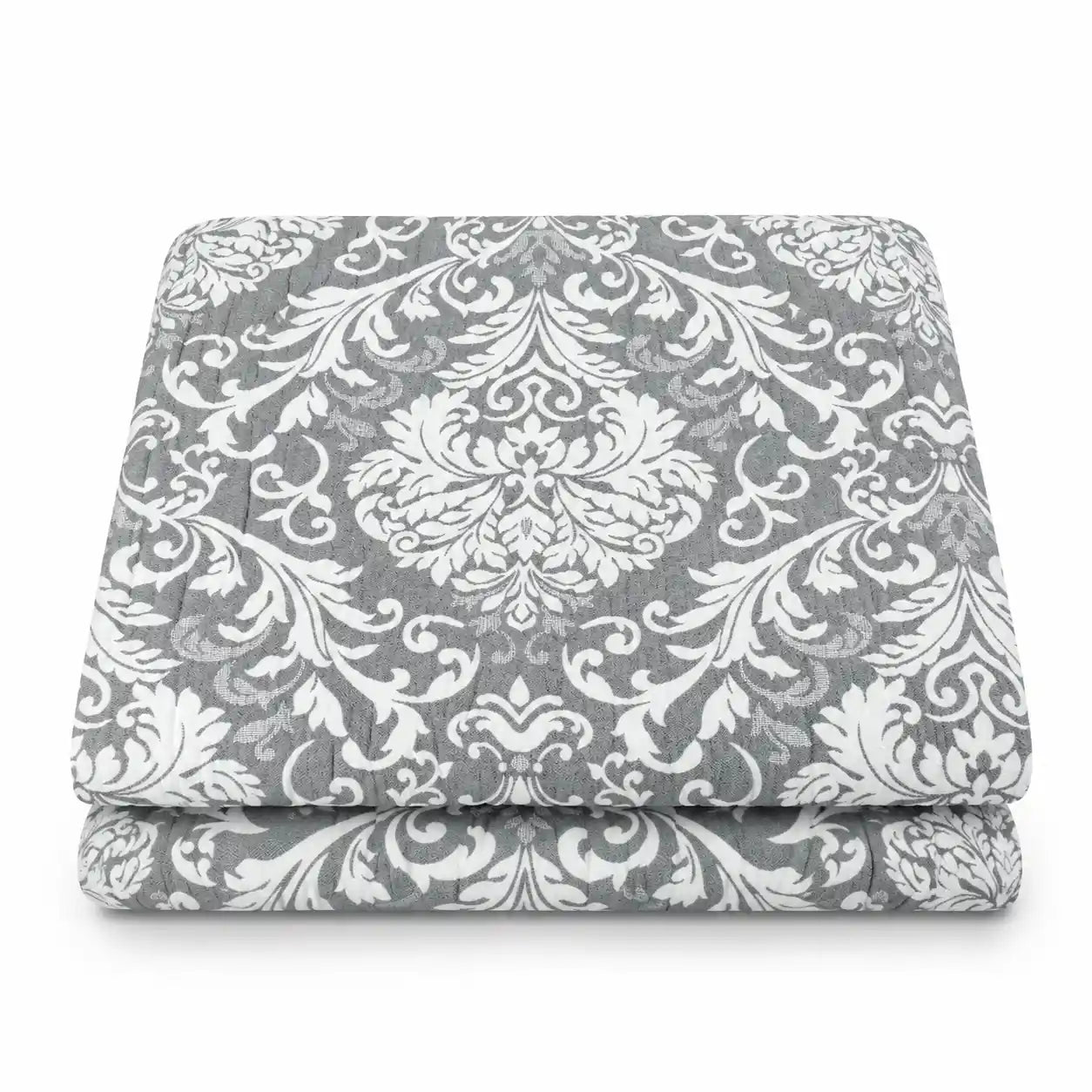 Copriletto jacquard con leggera Imbottitura Double-Face - Palermo (Grigio)