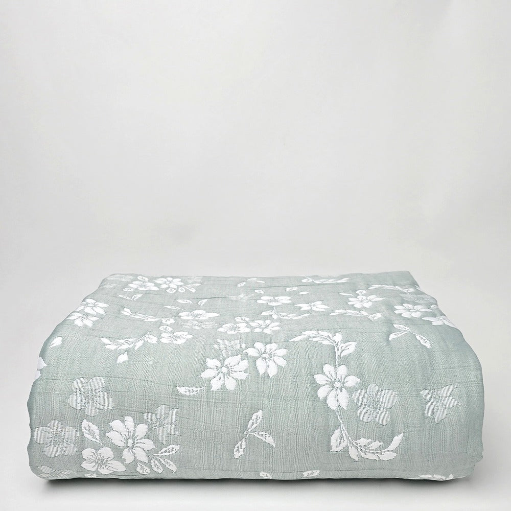 Trapuntino Copriletto Jacquard Double-Face Matrimoniale - Aurora (Verde)