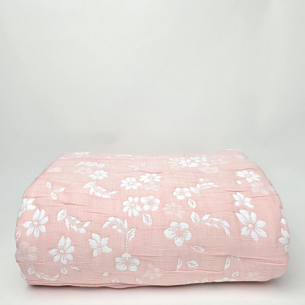 Trapuntino Copriletto Jacquard Double-Face Matrimoniale - Aurora (Rosa)