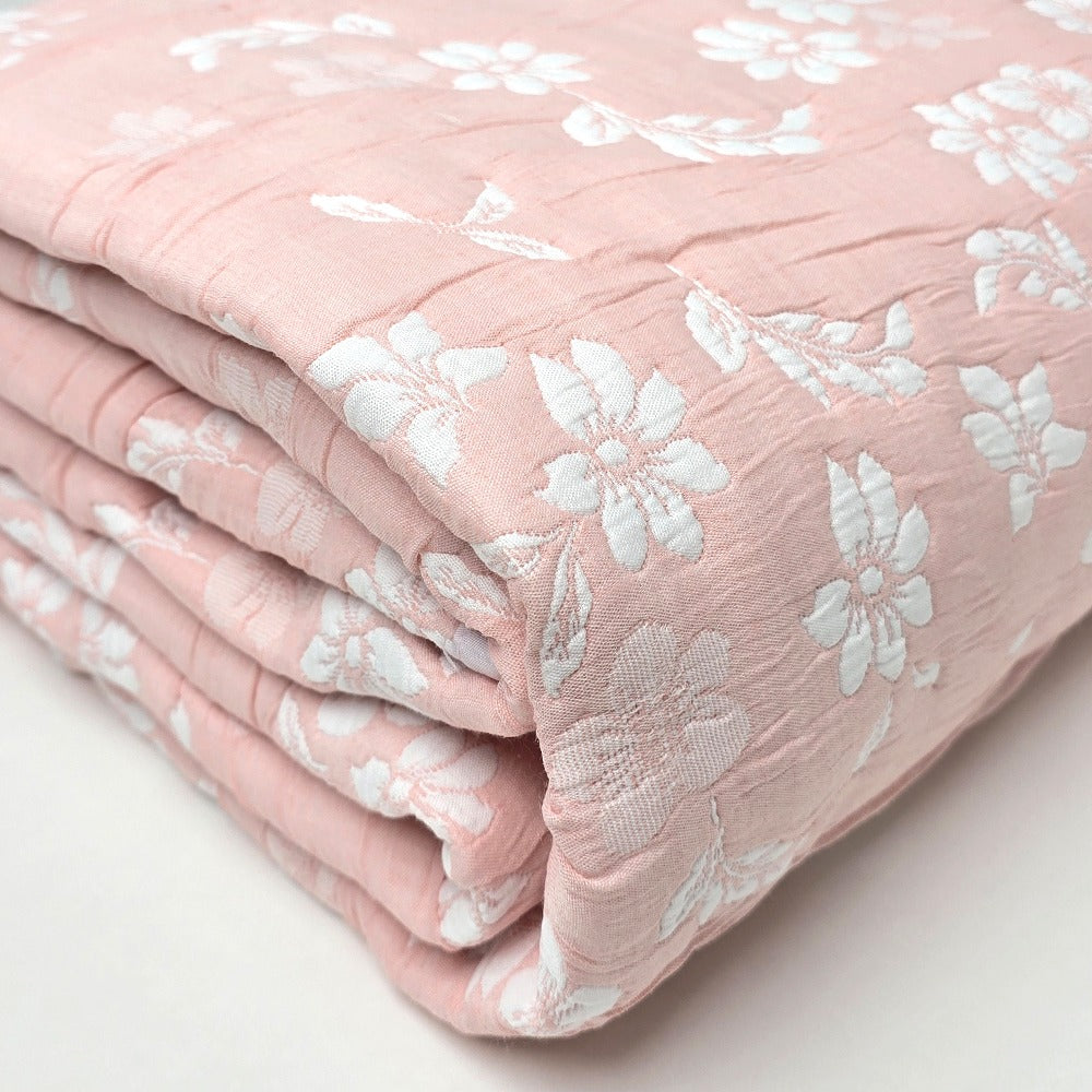 Trapuntino Copriletto Jacquard Double-Face Matrimoniale - Aurora (Rosa)