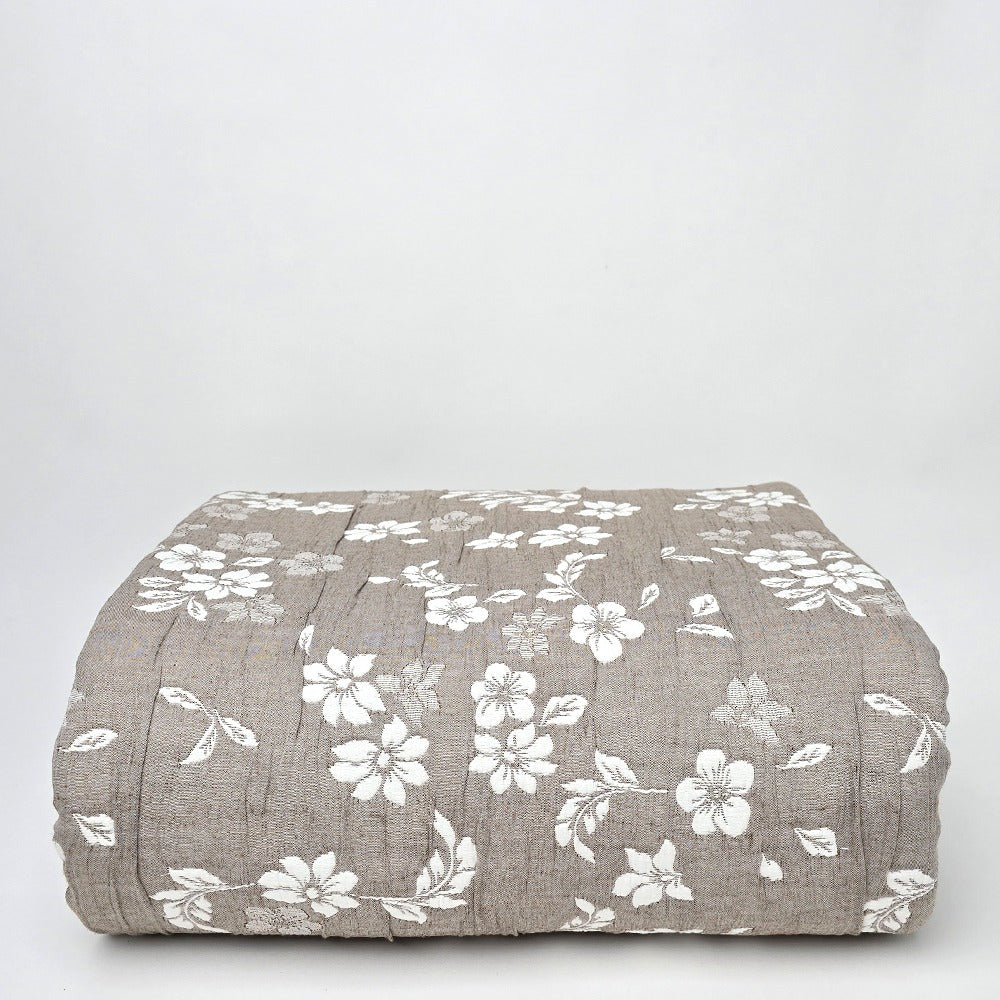 Trapuntino Copriletto Jacquard Double-Face Matrimoniale - Aurora (Tortora)