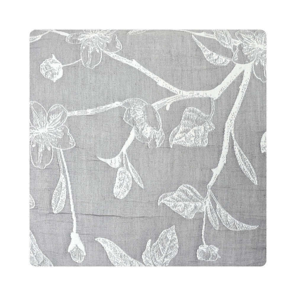 Trapuntino Copriletto Jacquard Double-Face Matrimoniale - Fioralba (Grigio)