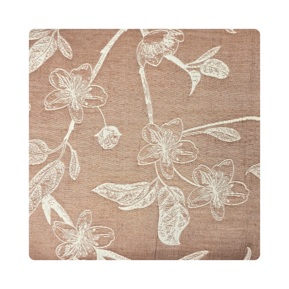 Trapuntino Copriletto Jacquard Double-Face Matrimoniale - Fioralba (Naturale)