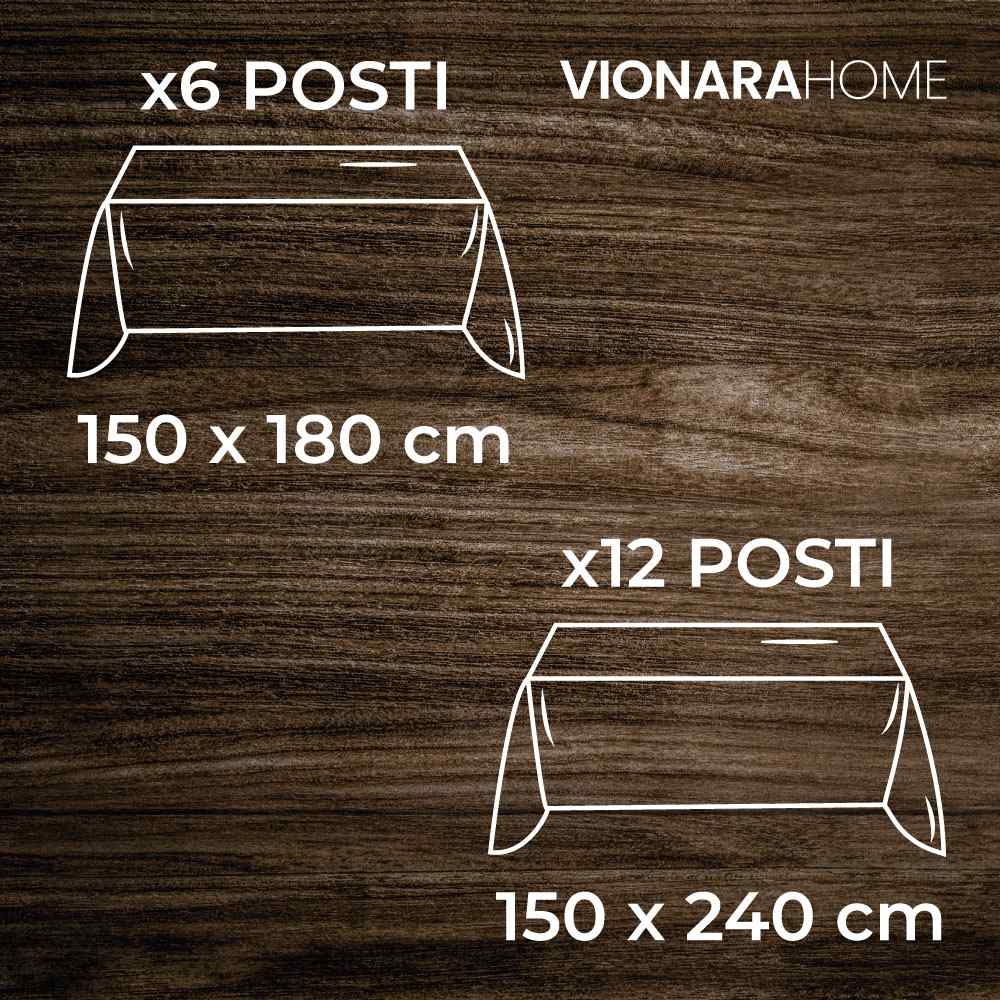 Tovaglia con Tovaglioli in 100% Cotone di Maestri Cotonieri- Simmetrie (Tortora)