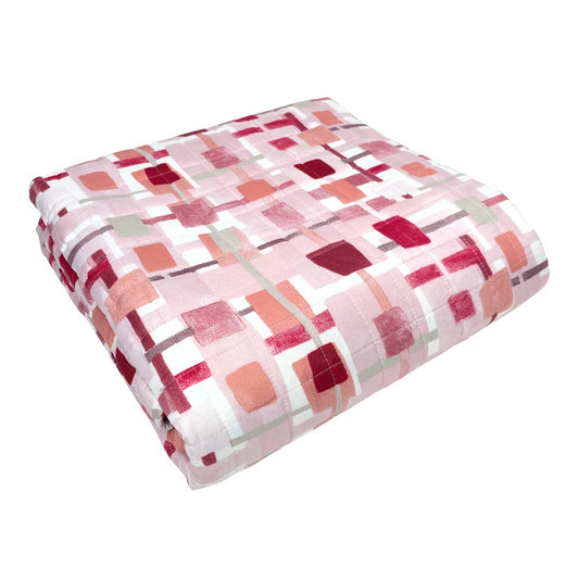 Trapuntino Stampato Domino di Linea Oro - Rosa
