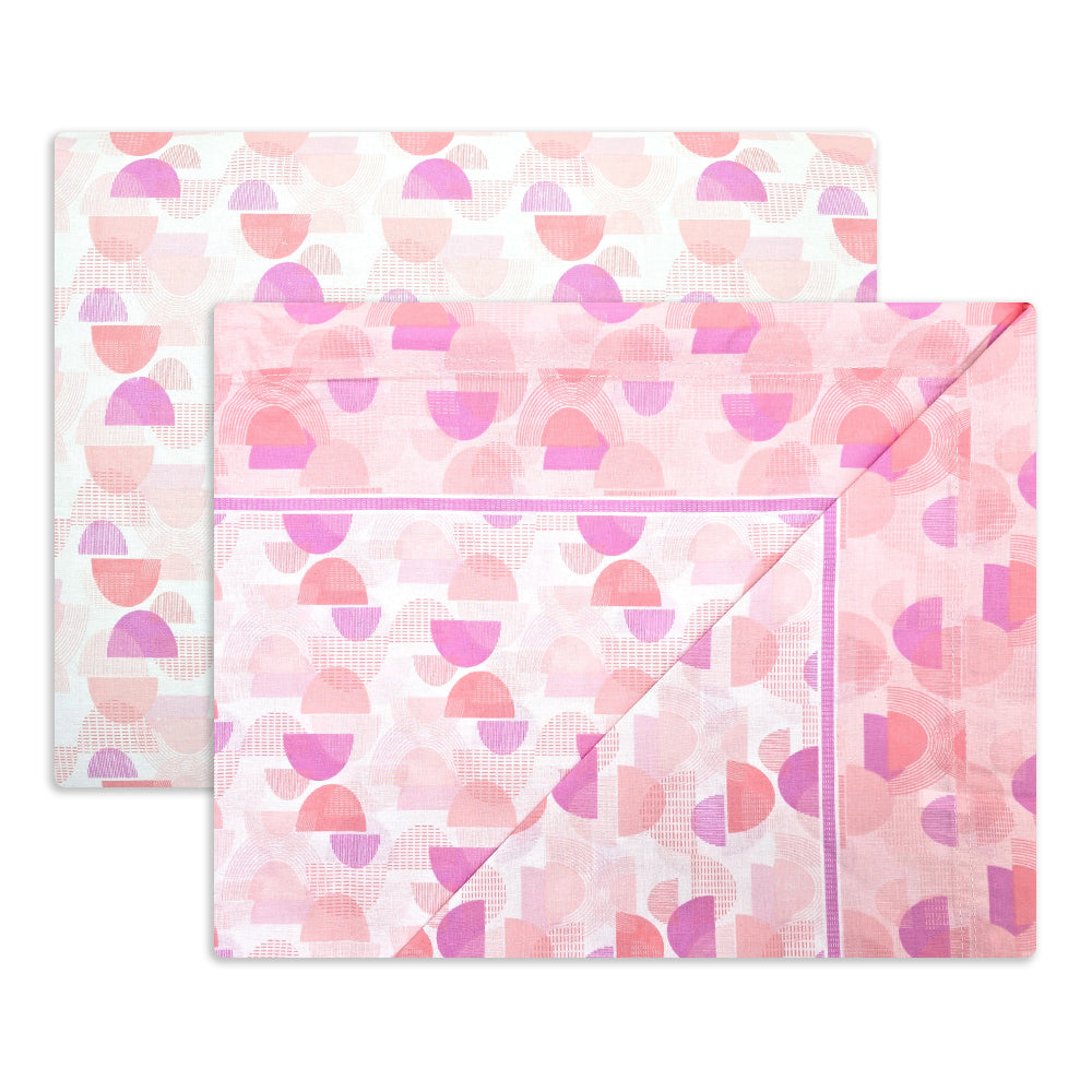 Completo lenzuola in Puro Cotone dimensioni varie - M168 (Rosa)