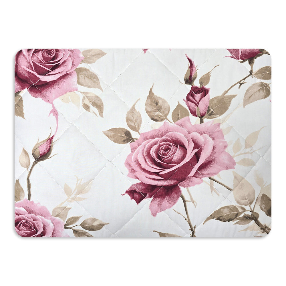 Trapuntino Stampato Matrimoniale in Microfibra di Laura Blasi - Eden (Rosa)