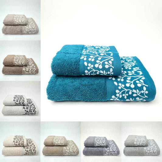 Set Asciugamani 1+1 (Viso + Ospite) in 100% Cotone - Tokyo