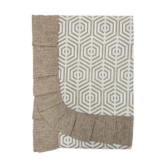 Tovaglia in Cotone Plastificato con Volant - Modern (Beige)