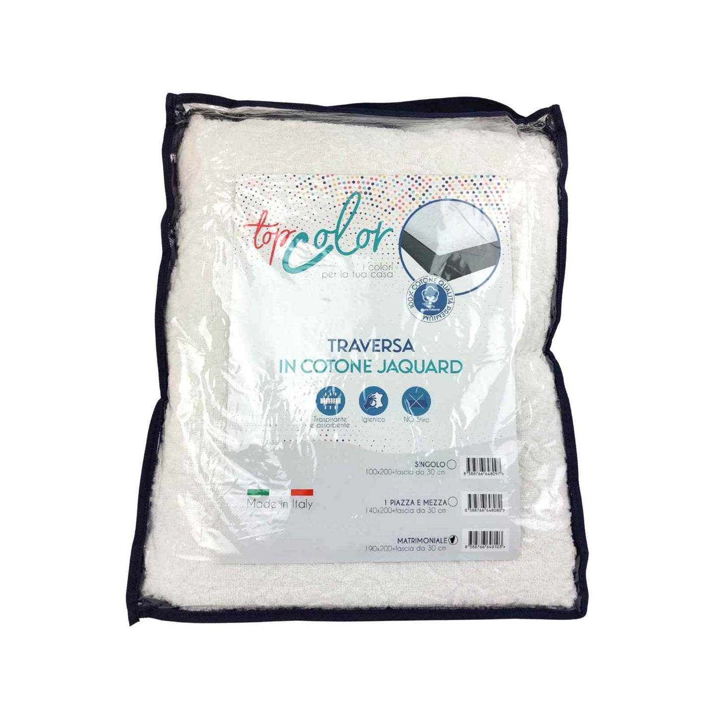 Coprimaterasso in Spugna Jacquard 100% Cotone