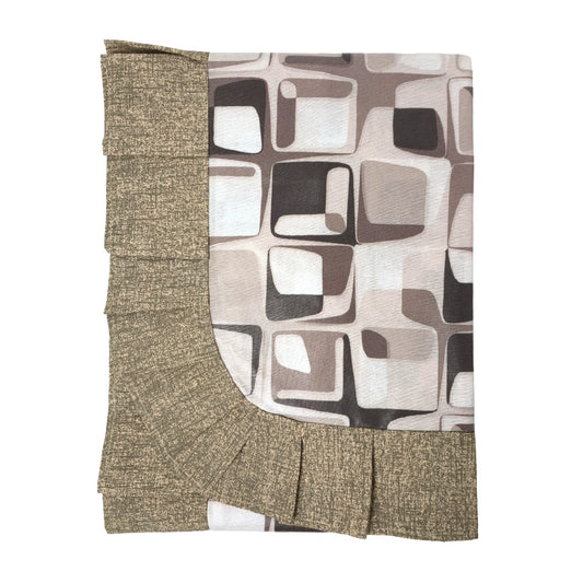 Tovaglia con Volant in Tessuto Cotone Plastificato - Modern (Beige)