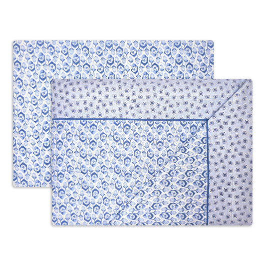 Completo Lenzuola in Flanella Matrimoniale - F124 (Celeste)