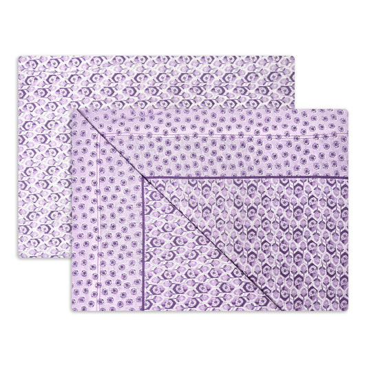 Completo Lenzuola in Flanella Matrimoniale - F124 (Lilla)