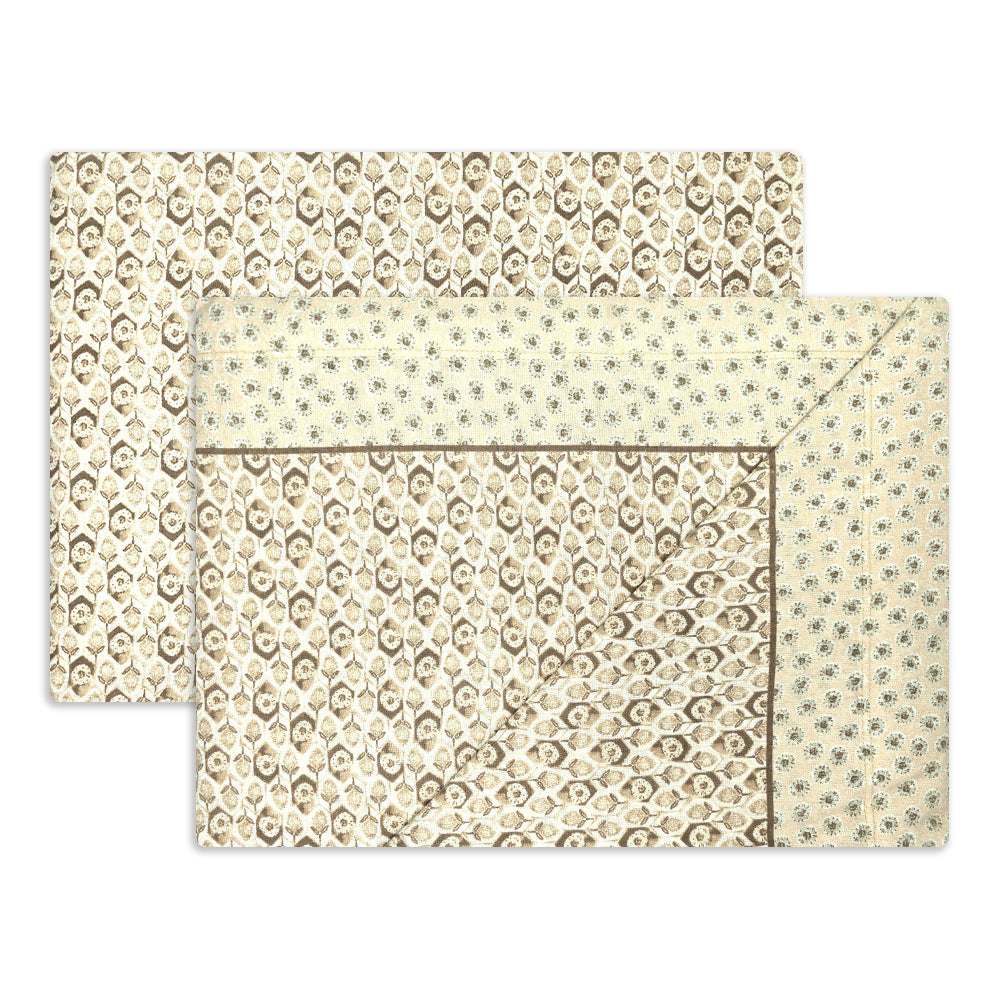 Completo Lenzuola in Flanella Matrimoniale - F124 (Beige)