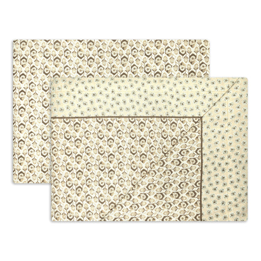 Completo Lenzuola in Flanella Matrimoniale - F124 (Beige)