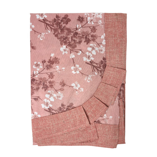 Tovaglia con Volant in Tessuto Cotone Plastificato - Tokyo (Rosa)