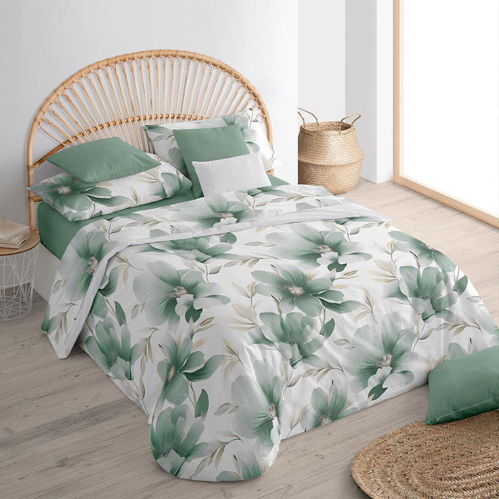 Completo Lenzuola in Puro Cotone con 4 federe AURA di Botticelli Home - Verde