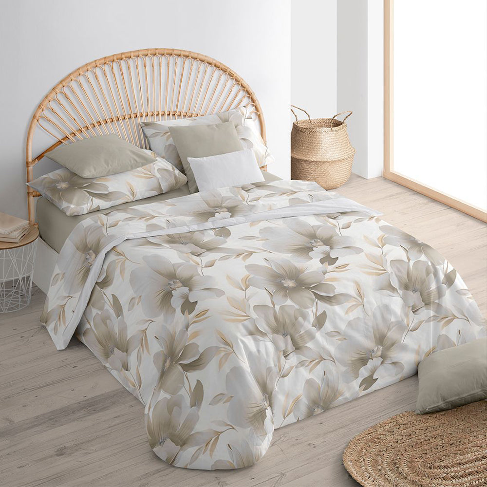 Completo Lenzuola in Puro Cotone con 4 federe AURA di Botticelli Home - Tortora