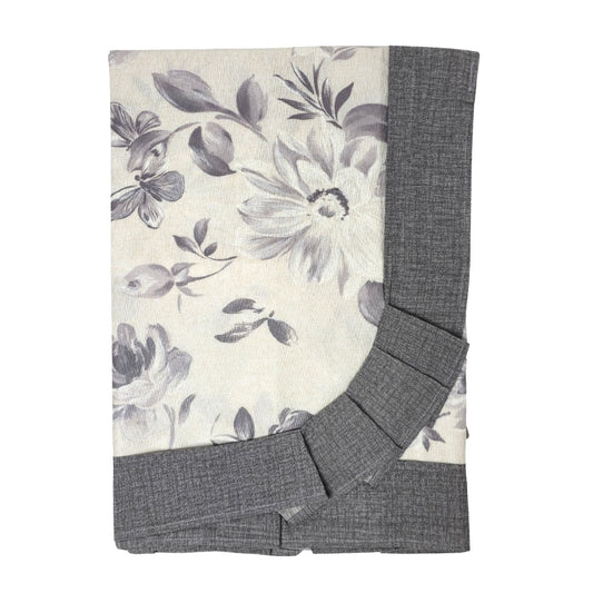 Tovaglia con Volant in Tessuto Cotone Plastificato - Butterfly (Grigio)