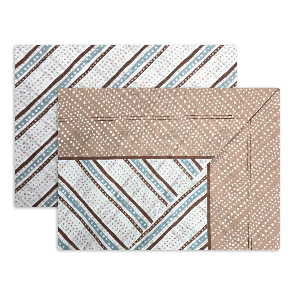 Completo lenzuola in Puro Cotone Una Piazza e Mezza - M107 (Beige)