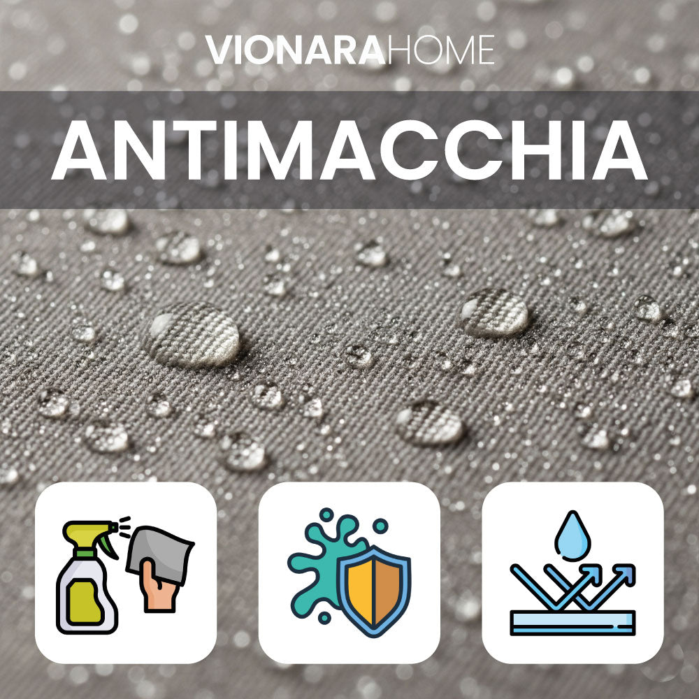 Tovaglia Antimacchia Idrorepellente, No Stiro - Zucchero (Azzurro)
